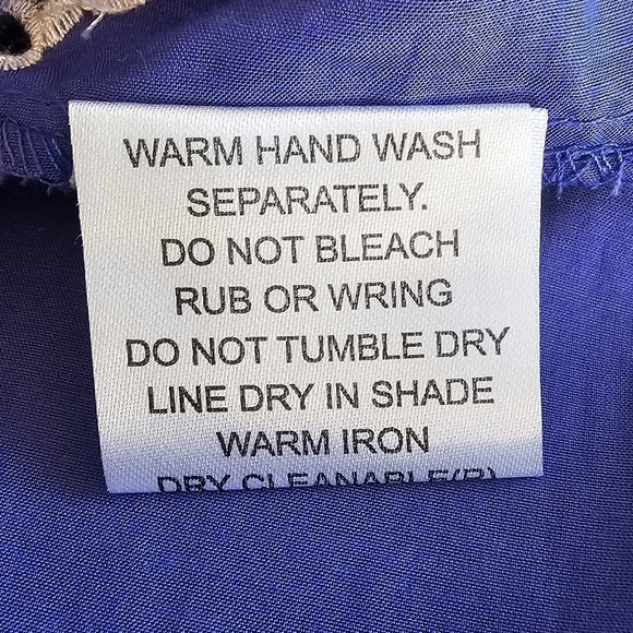 Witchery Silk Puff Sleeve Eyelet Purple Blue Top Size 10 - Picture 8 of 14